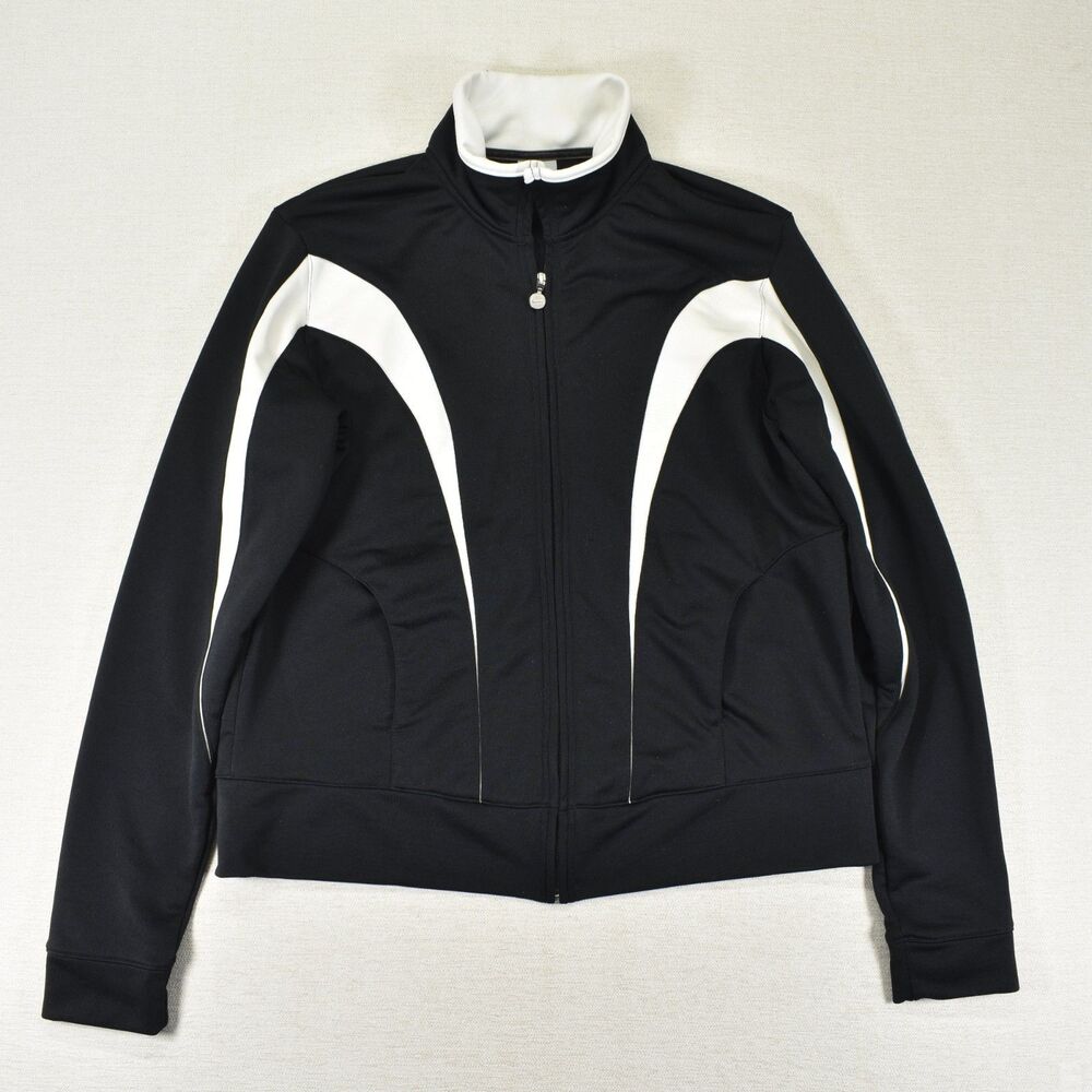 Vintage Nike Track Jacket Silver Tag Black White Colorblock Women's XL Y2K